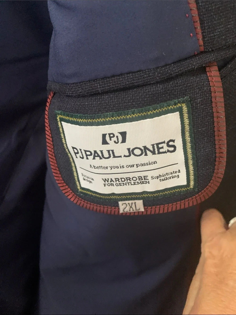 NWT PJ Paul Jones Men's Navy Single-Breasted Blazer - Classic Tailored Fit XXL